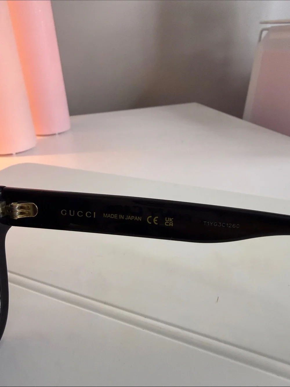 Gucci Black Sunglasses with Gold GG Emblem